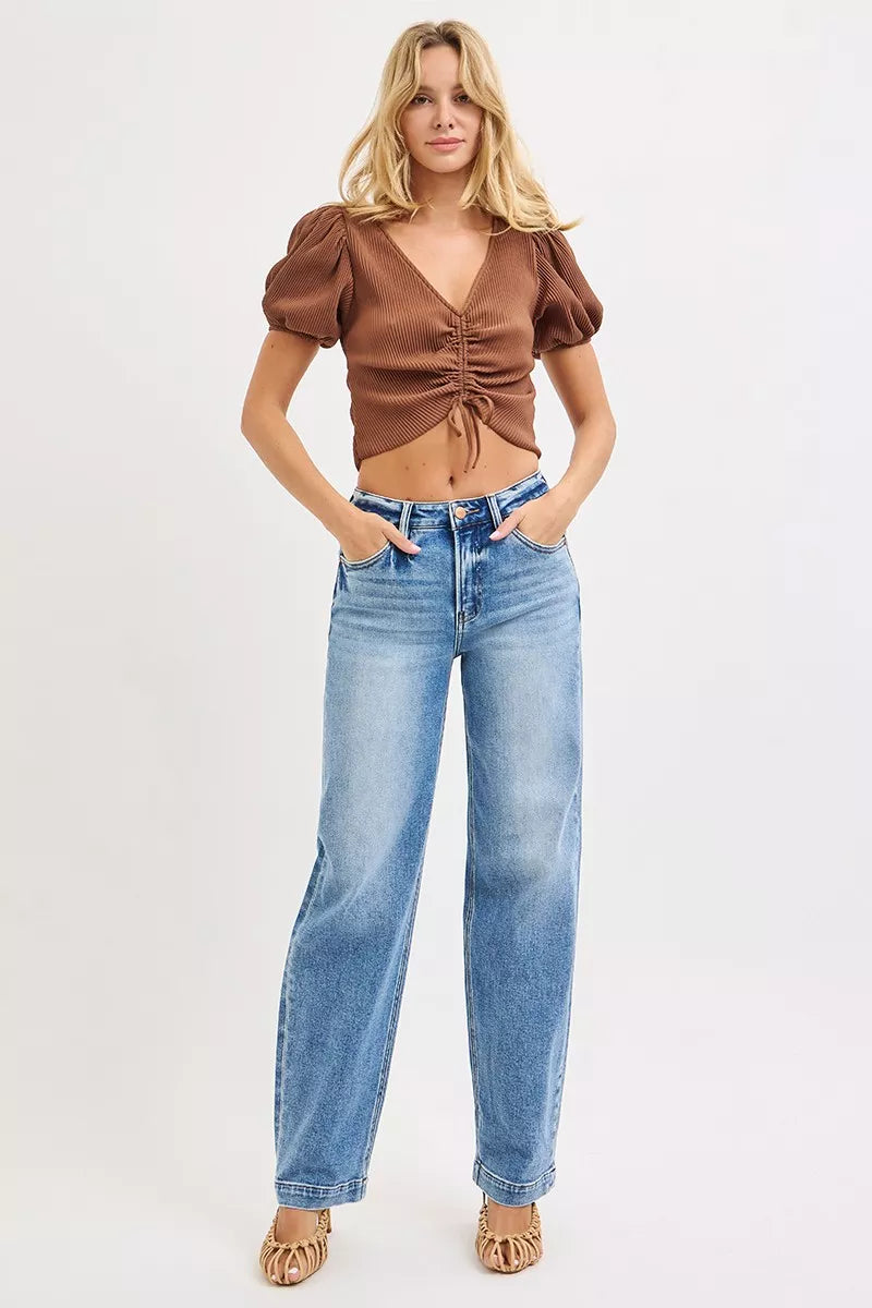 RISEN High Rise Wide Baggy Jeans