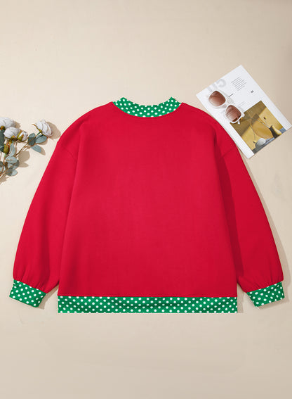 Field Day Polka Dot Plus Size Sweatshirt