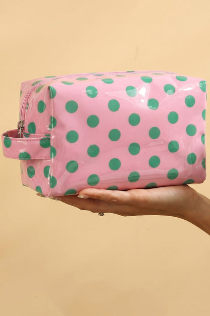 Cider Polka Dot PVC Makeup Bag