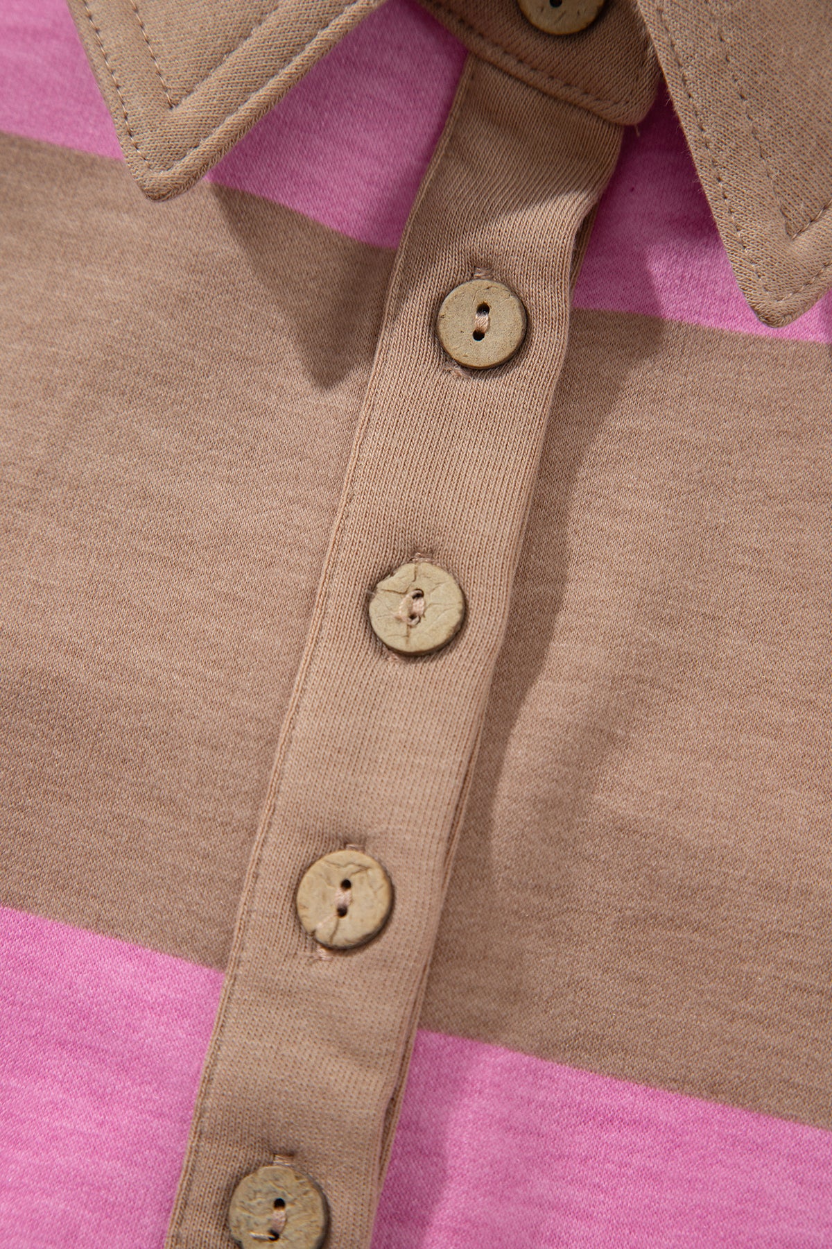 Rose Stripe Button Shift Dress
