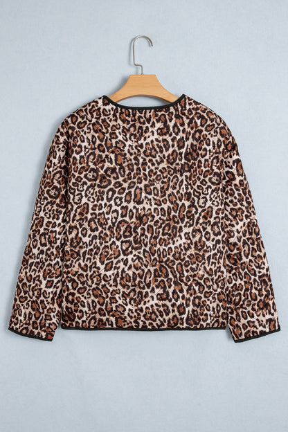 Leopard Quilted Button-Front Jacket — product image 3
