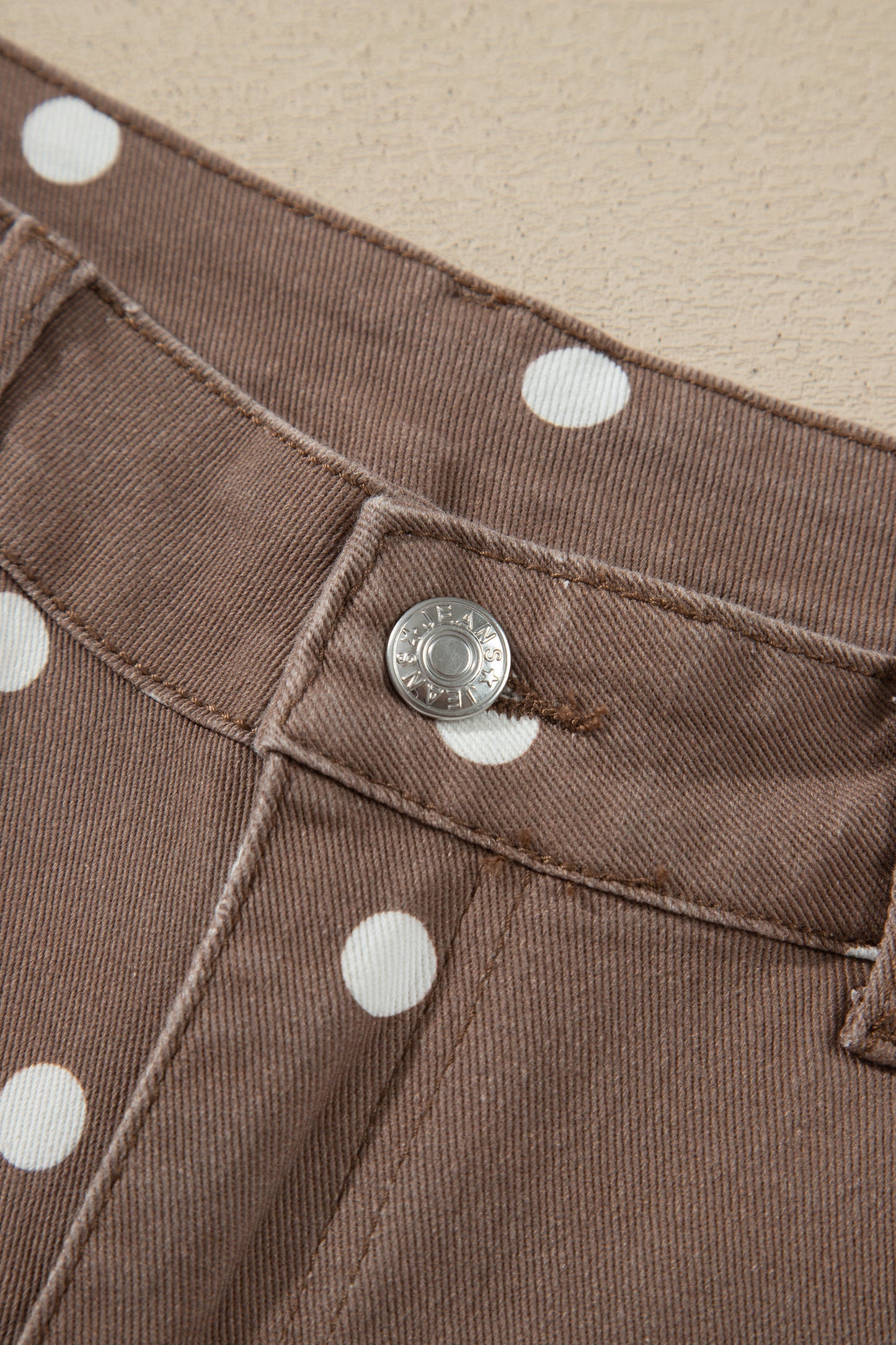 Peach Stand Polka Dot Barrel Jeans