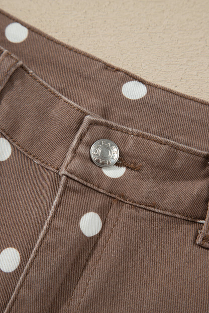 Peach Stand Polka Dot Barrel Jeans