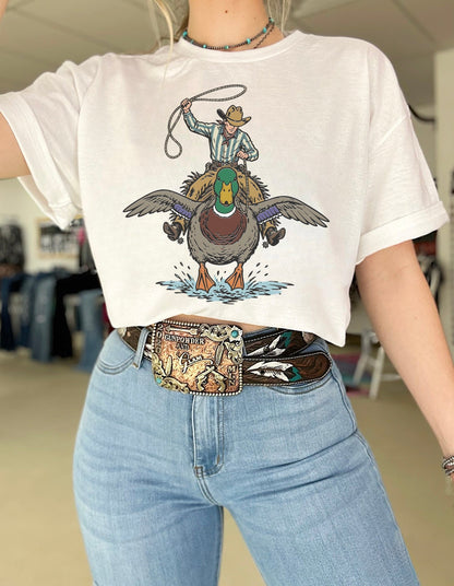 Cowboy Mallard Tee or Crewneck