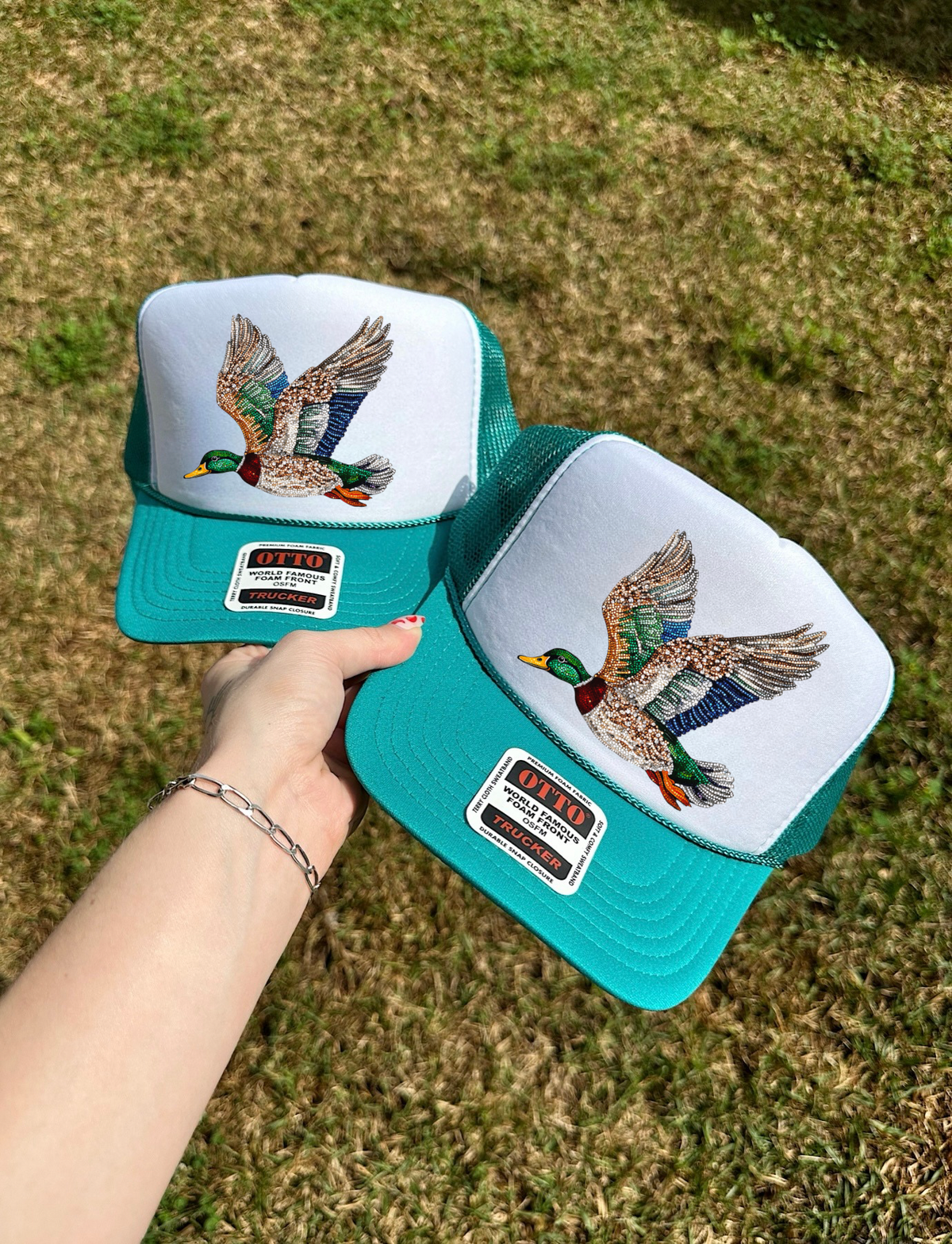 Rhinestone Mallard Trucker Hat