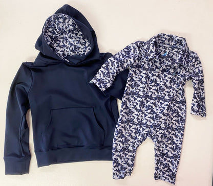 Performance Blue Camo Baby Romper – Long Sleeve Collared One-Piece