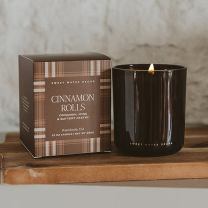 Cinnamon Rolls Soy Candle - Boxed Amber Tinted Glass Jar - 12 oz