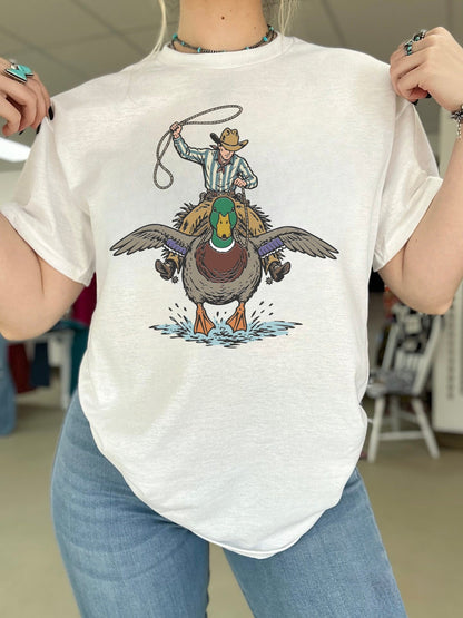 Cowboy Mallard Tee or Crewneck