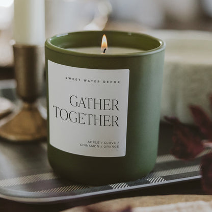Gather Together Soy Candle - Olive Matte Jar - 15 oz (Farmhouse)