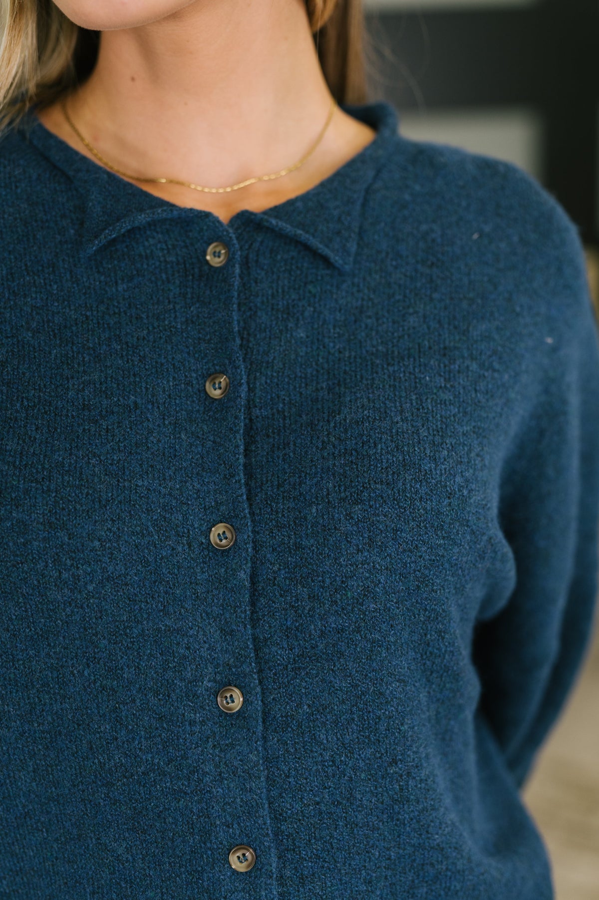 Careful Consideration Collared Button Down in Midnight