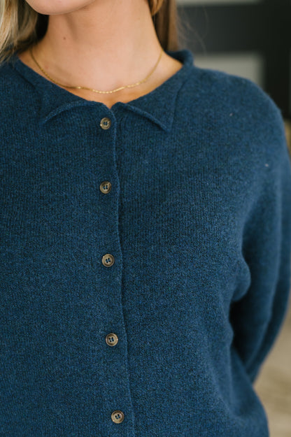 Careful Consideration Collared Button Down in Midnight