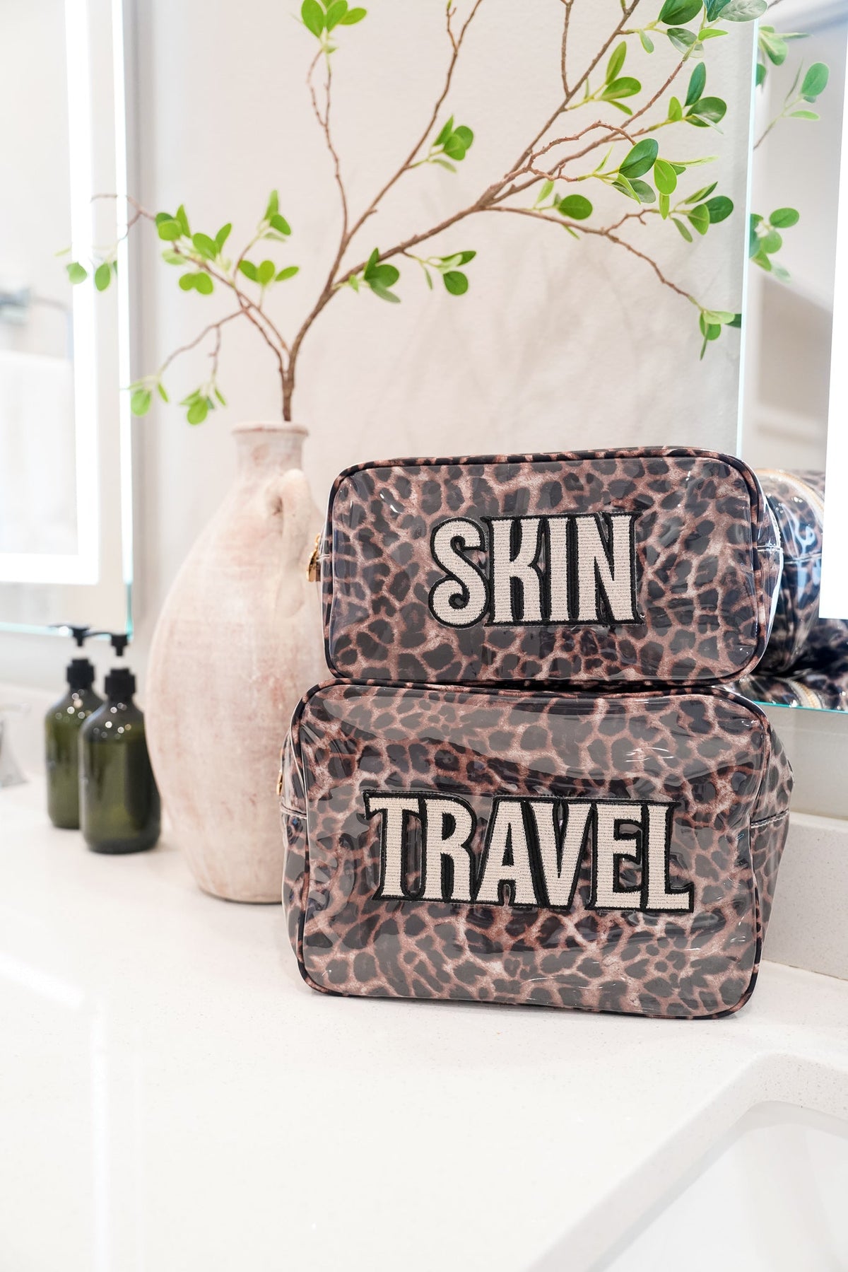 Leopard Clear Coat XL Travel Bag