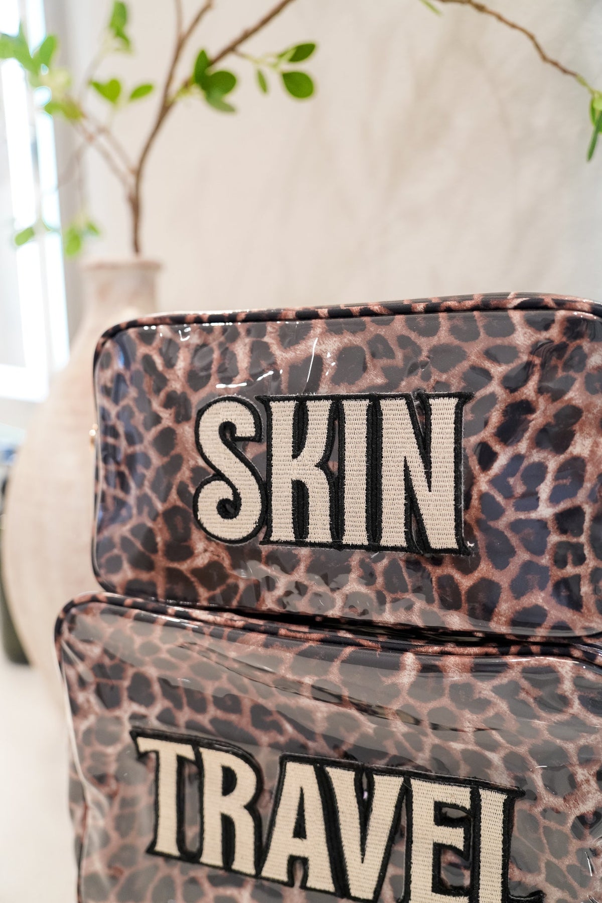 Leopard Clear Coat XL Travel Bag