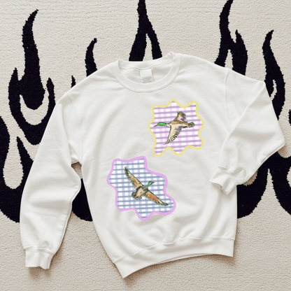 Gingham Mallards Tee or Crewneck