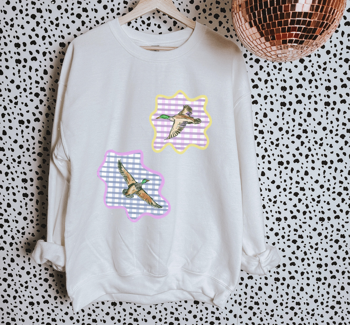 Gingham Mallards Tee or Crewneck