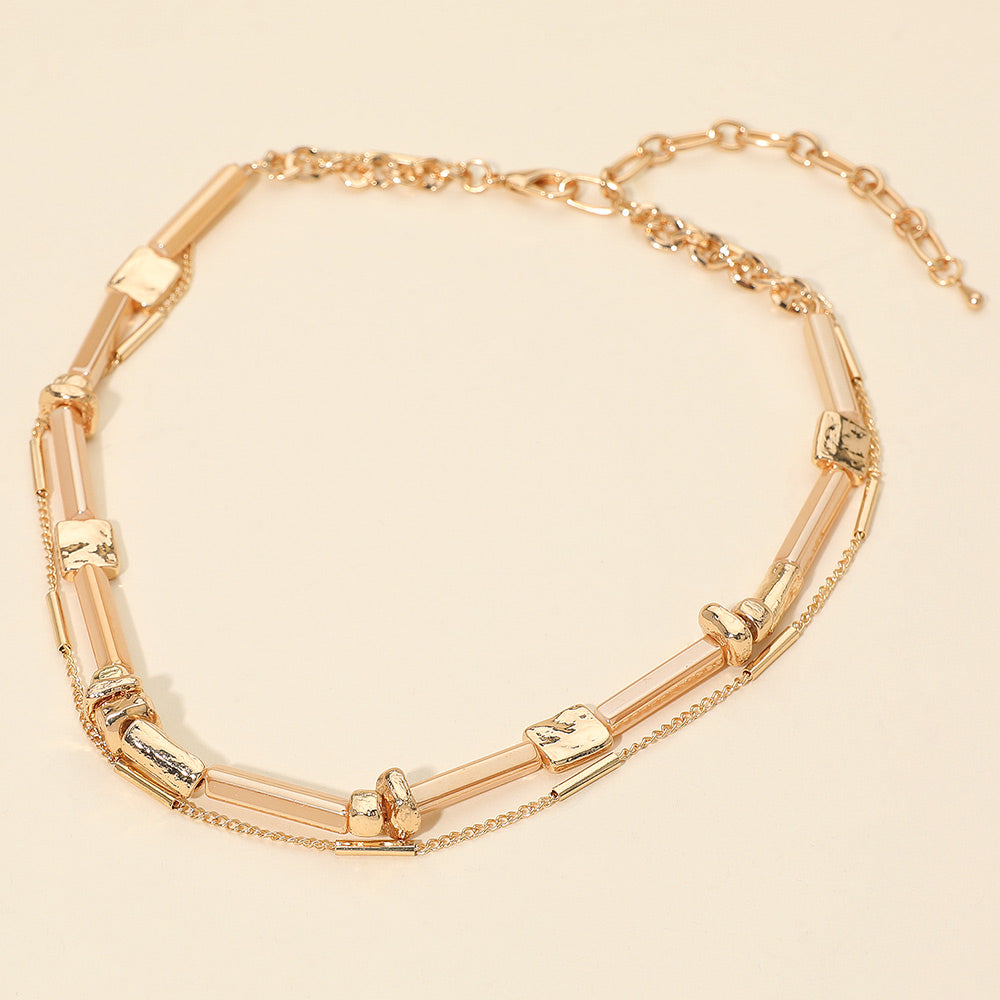 Beaded Bar Layered Necklace