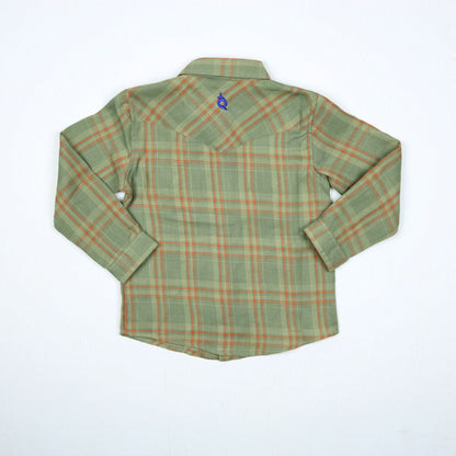 Deer Camp Plaid Pearl Snap Flannel – Boys Long Sleeve Shirt
