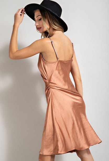 Bronze Satin Dress