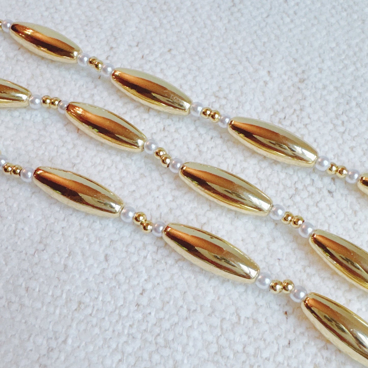 Golden Tube Bead Necklace