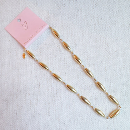 Golden Tube Bead Necklace