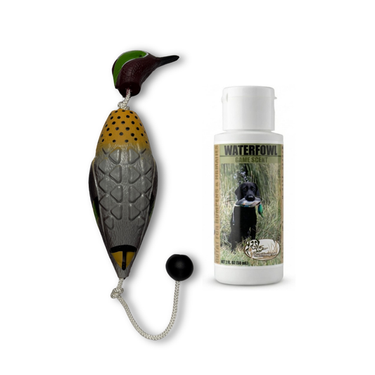 HuntEmUp Ultimate Green-Winged Teal Training Bundle - Teal Dummy with Waterfowl Scent