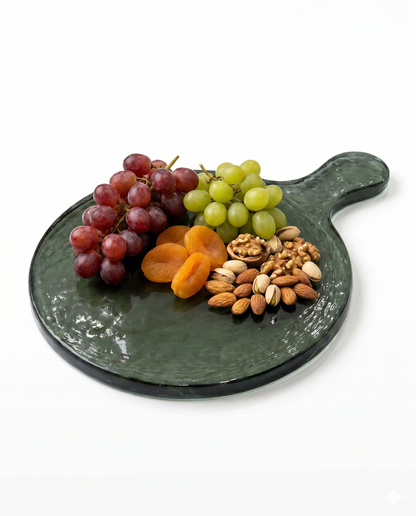 Hammered Glass Round Serving Boards