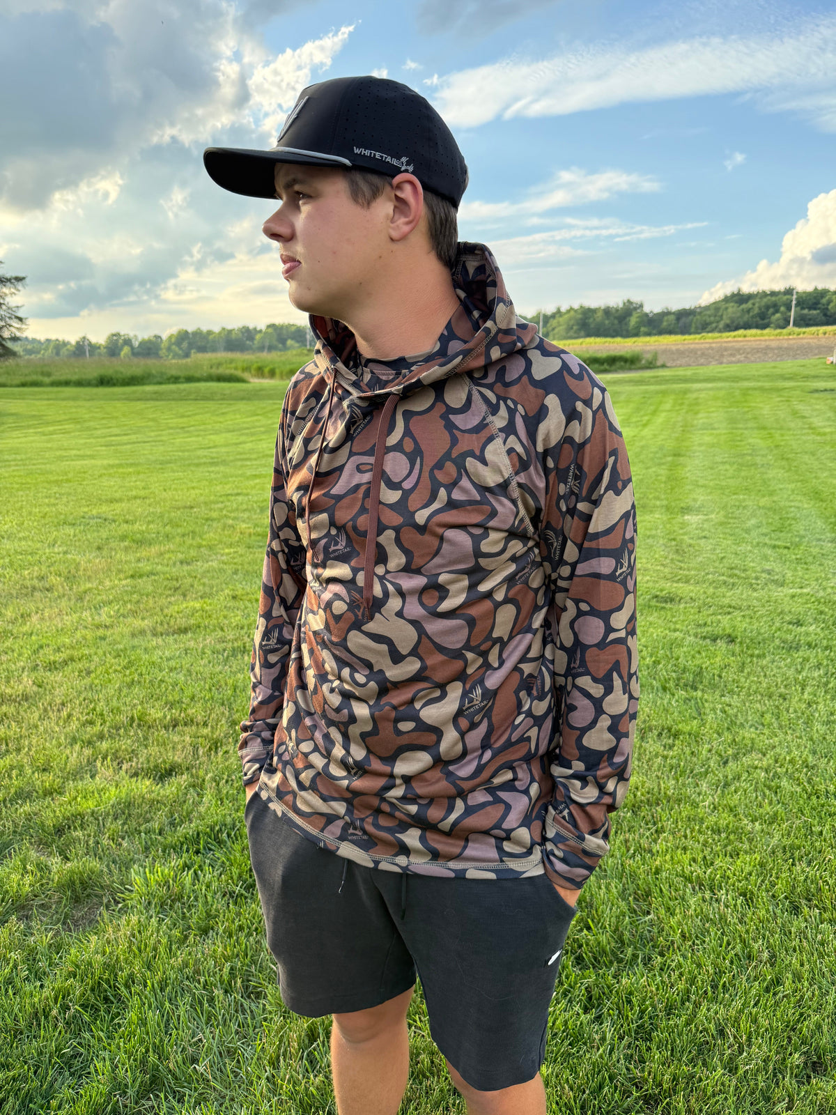 Whitetail Co. Dark Old Camo Lightweight Hoodie