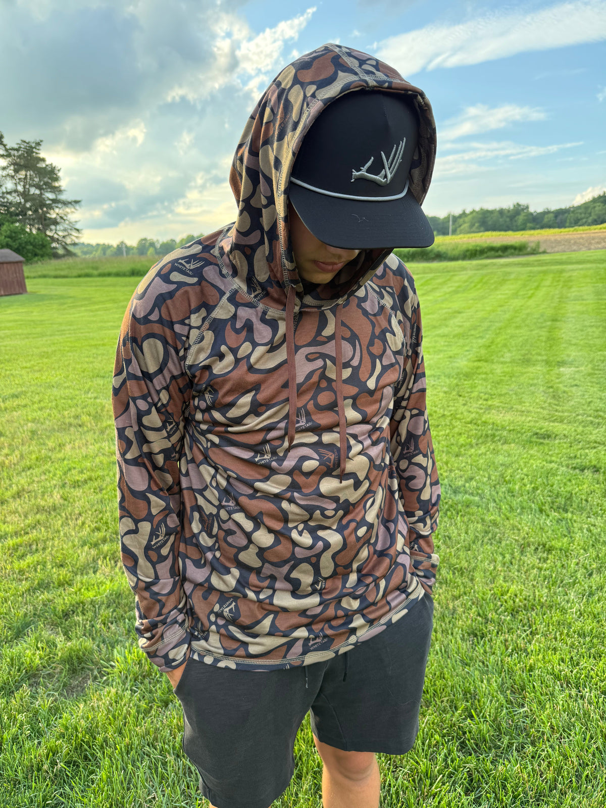Whitetail Co. Dark Old Camo Lightweight Hoodie