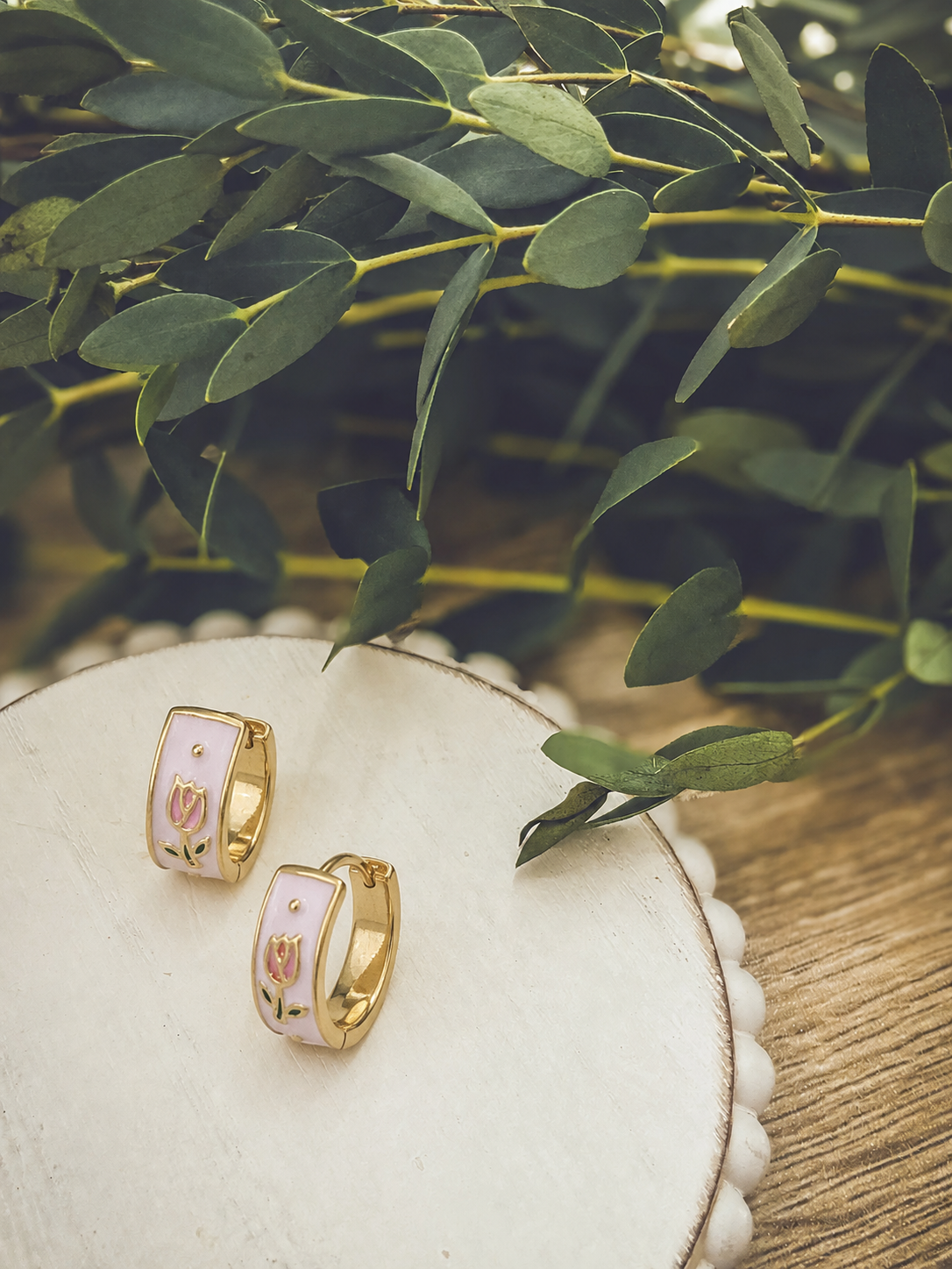 Tiny Tulip Huggie Earrings