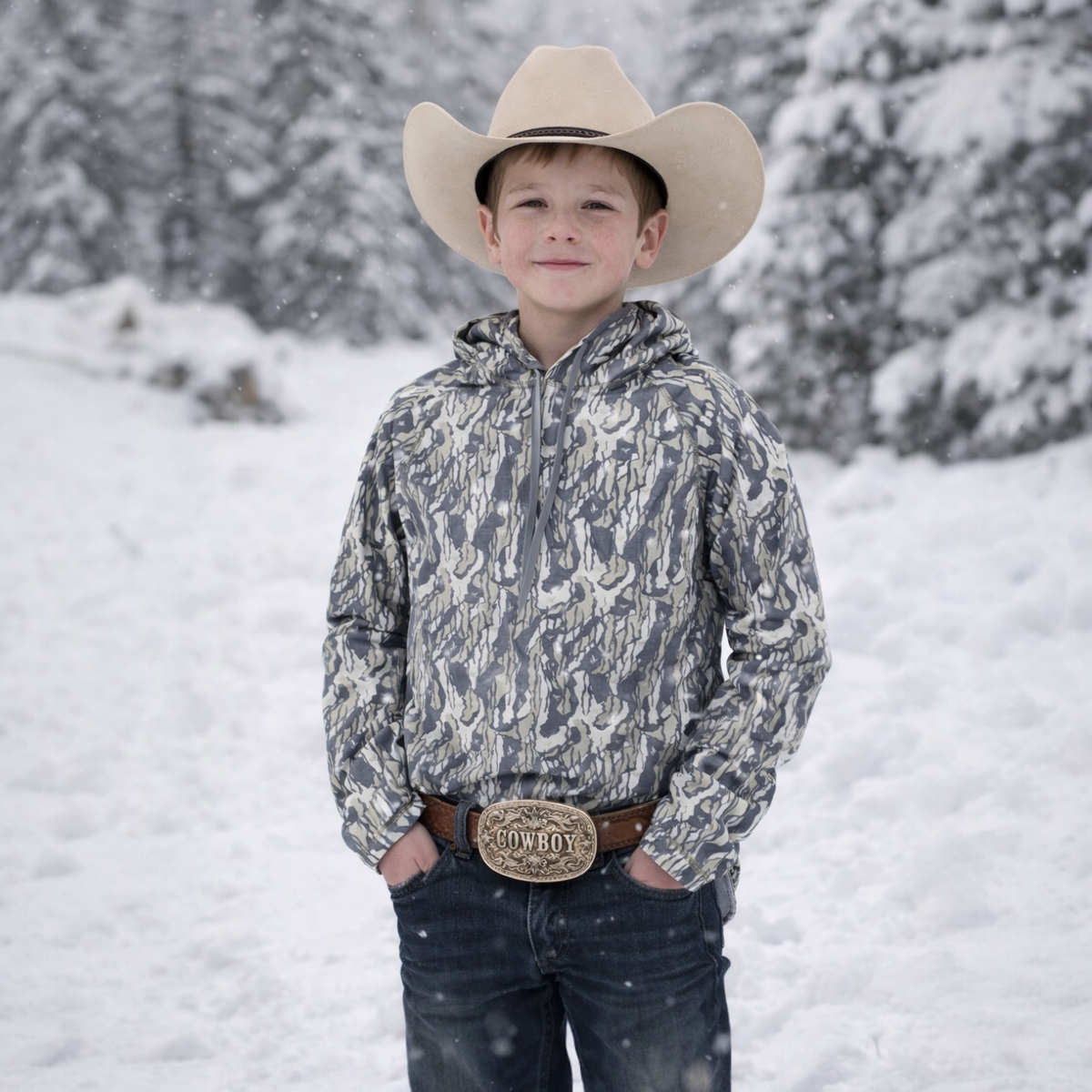 Whitetail Co. Youth Light Weight Hoodie Tree Bark