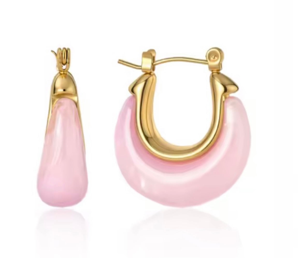 Kenzie Cotton Candy Hoop Earrings