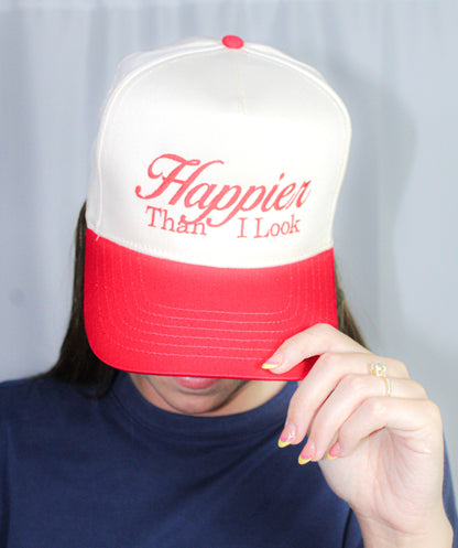 Happier Than I Look Embroidered Cap