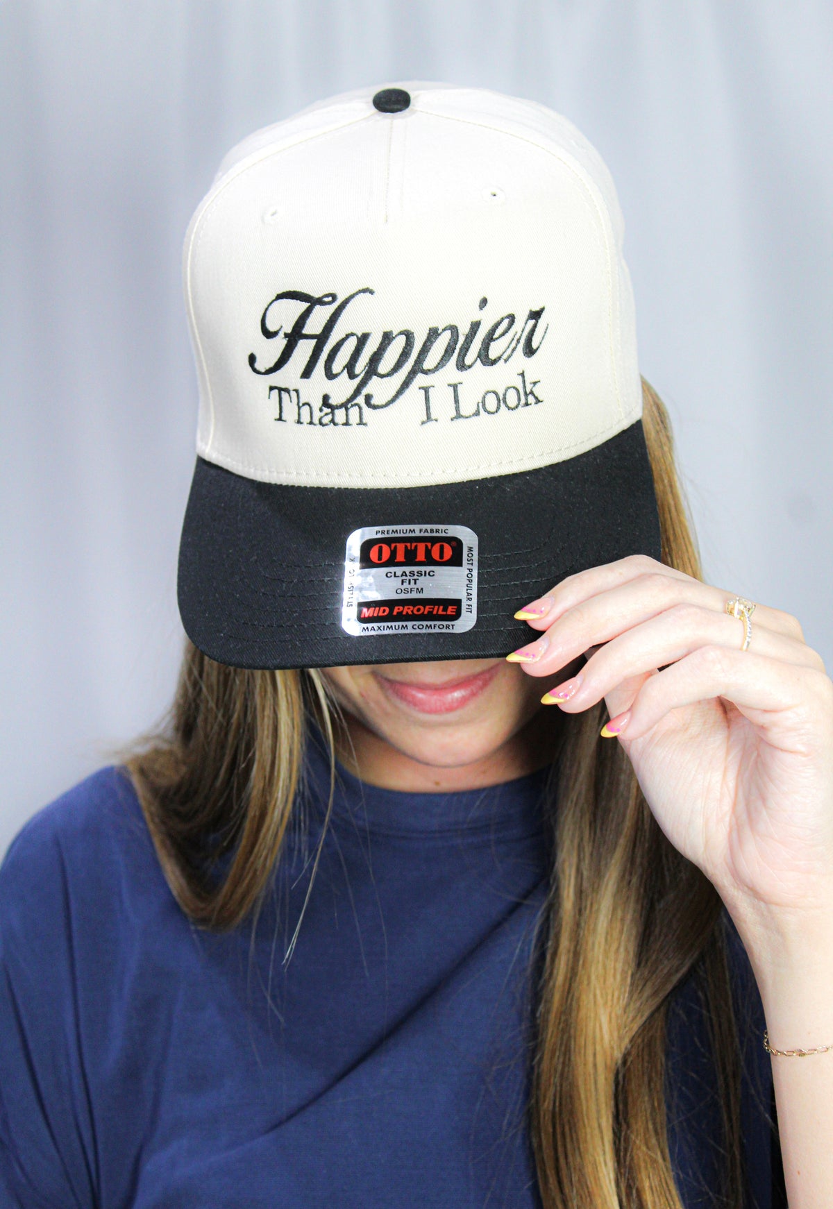 Happier Than I Look Embroidered Cap