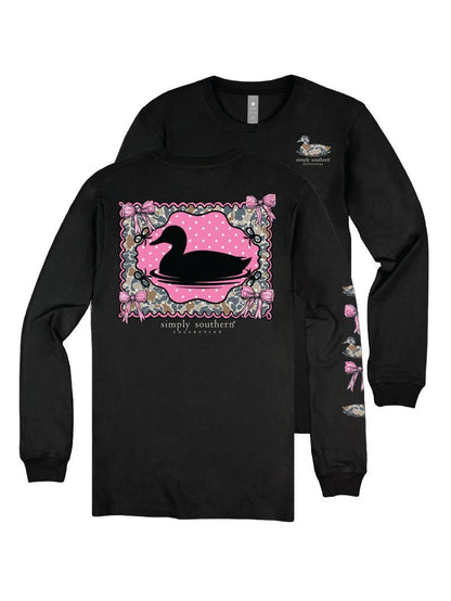 Duck - Camo - Pink Bows - SS - F26 - Adult Long Sleeve
