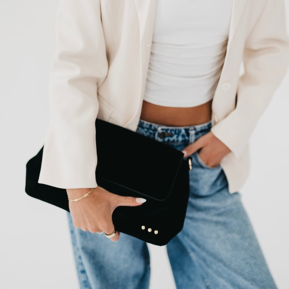 Miranda Faux-Suede Flap Crossbody Bag