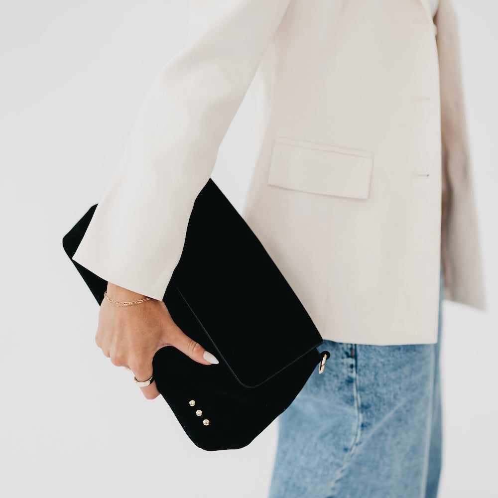 Miranda Faux-Suede Flap Crossbody Bag