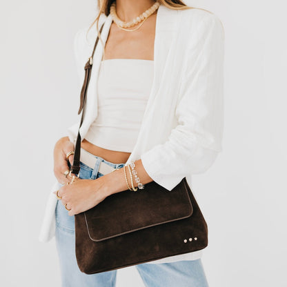 Miranda Faux-Suede Flap Crossbody Bag