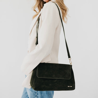 Miranda Faux-Suede Flap Crossbody Bag