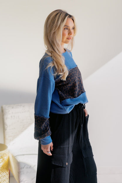 Ocean Prowl Leopard Knit Top