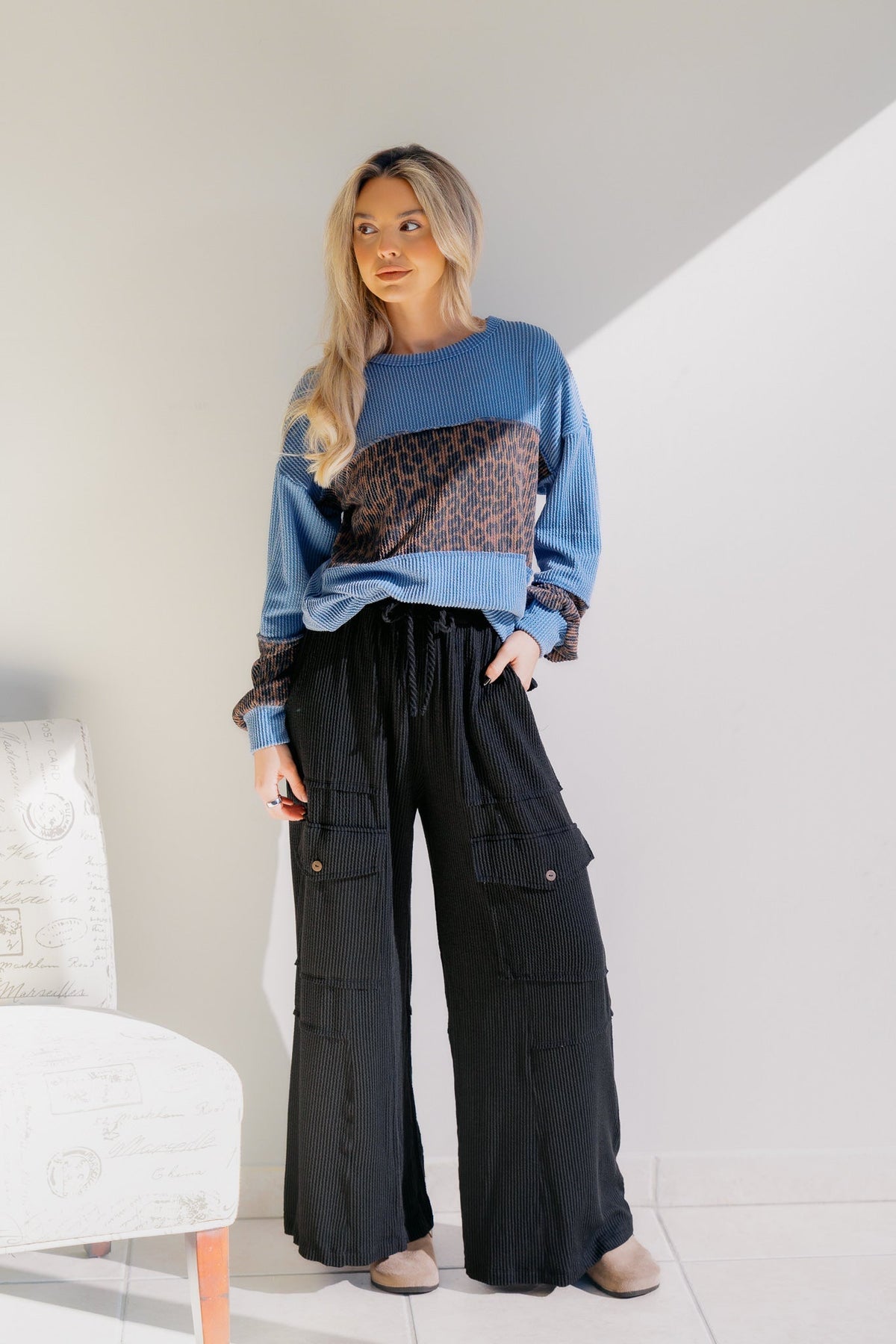 Ocean Prowl Leopard Knit Top