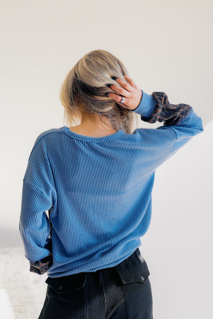 Ocean Prowl Leopard Knit Top