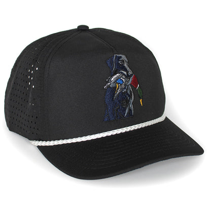 Black Lab Duck Dog 5-Panel Trucker Black