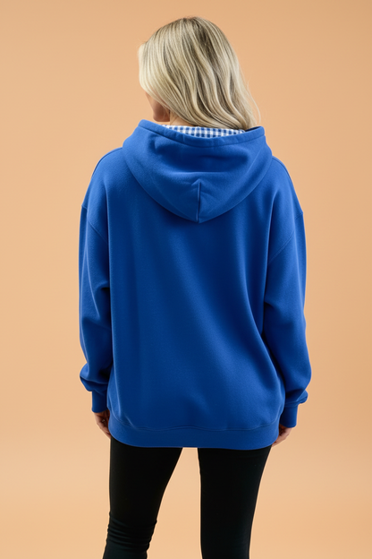 Gingham Patchwork Pocket Hoodie — product image 2