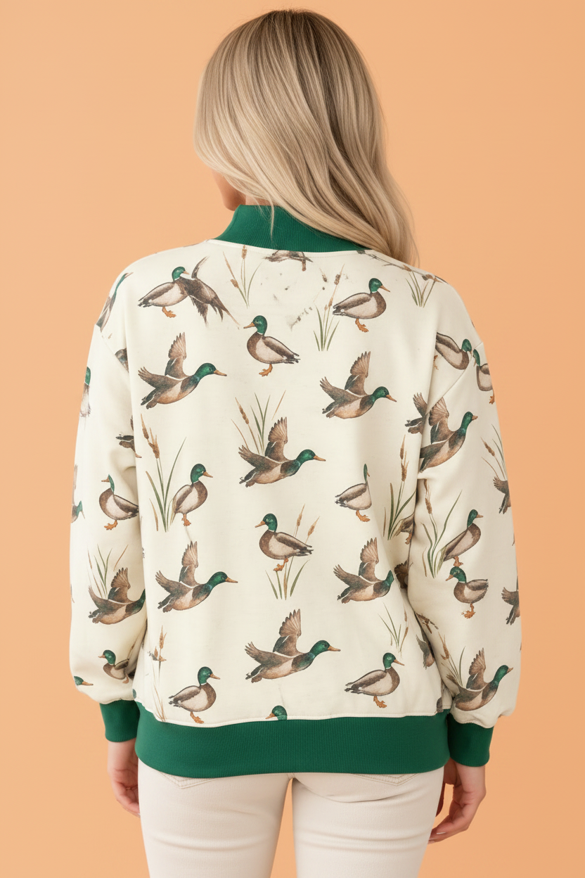 Mallard Colorblock Trim Mock Neck Sweatshirt — product image 2