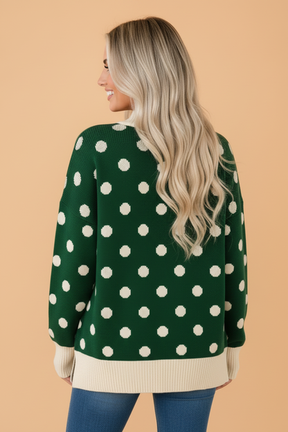 Green Polka Dot Tunic Sweater
