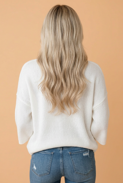 Round-Neck Relaxed Knit Sweater — product image 2