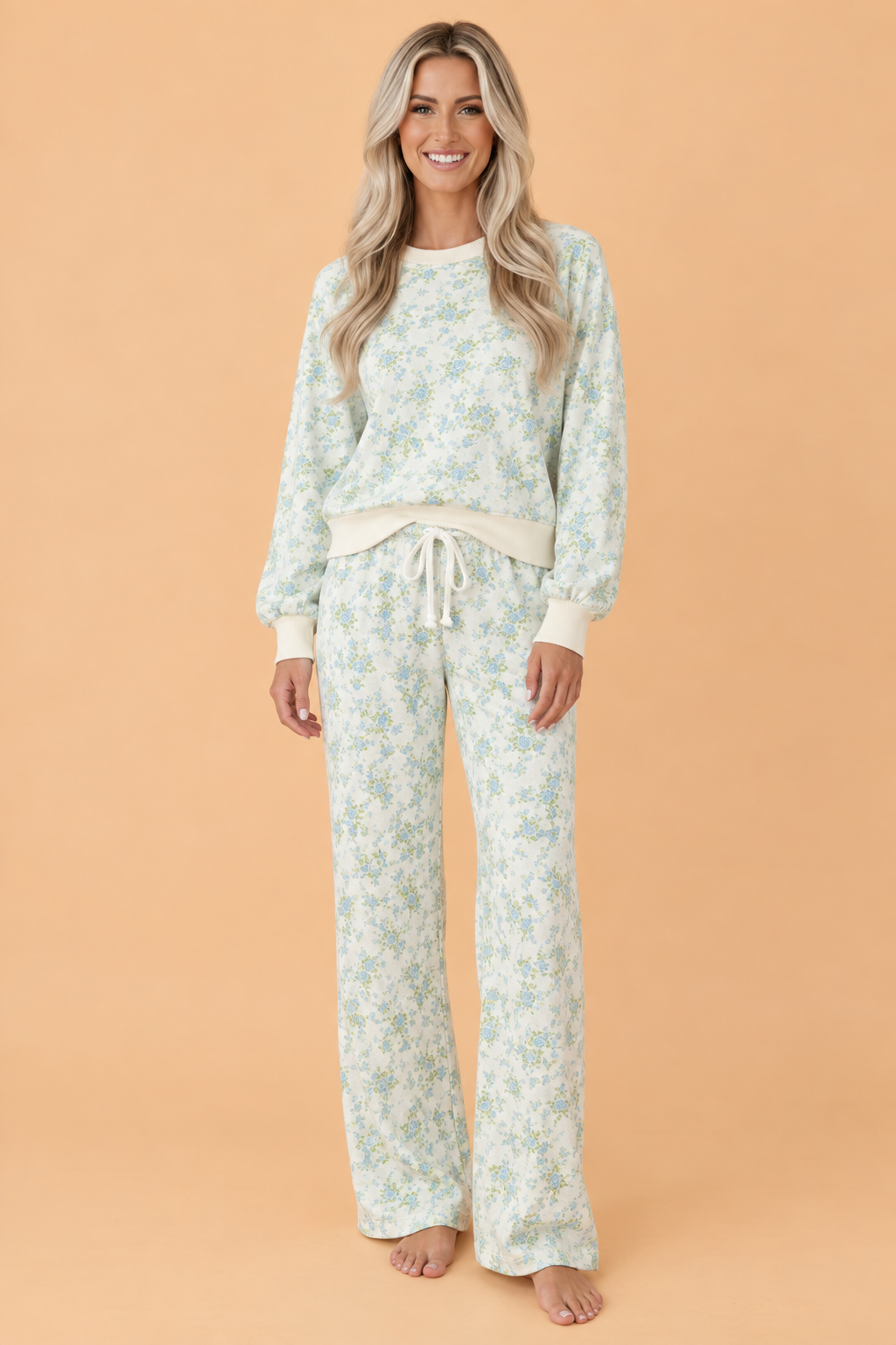 Floral Top & Wide-Leg Pants Set