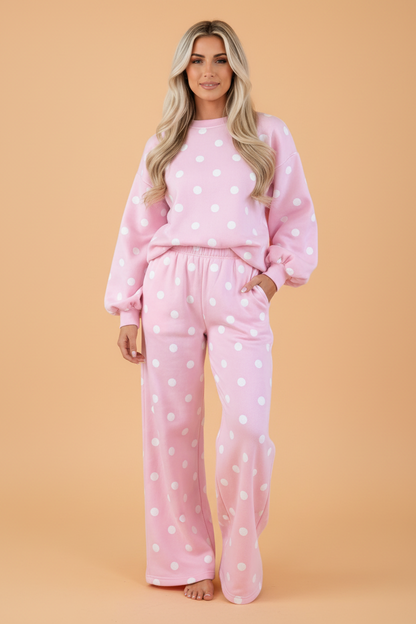 Polka Dot Puff-Sleeve Top & Pants Set — product image 5