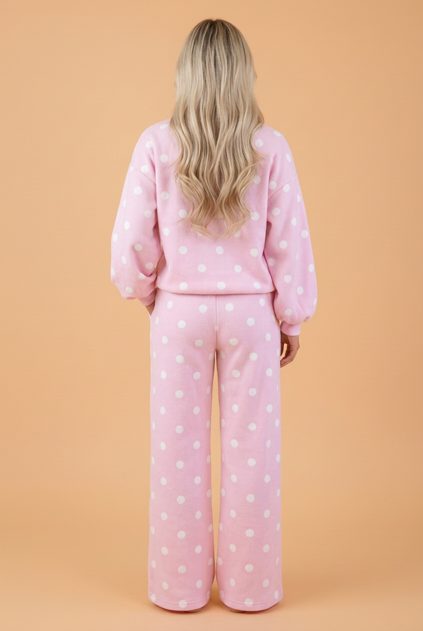 Polka Dot Puff-Sleeve Top & Pants Set — product image 6