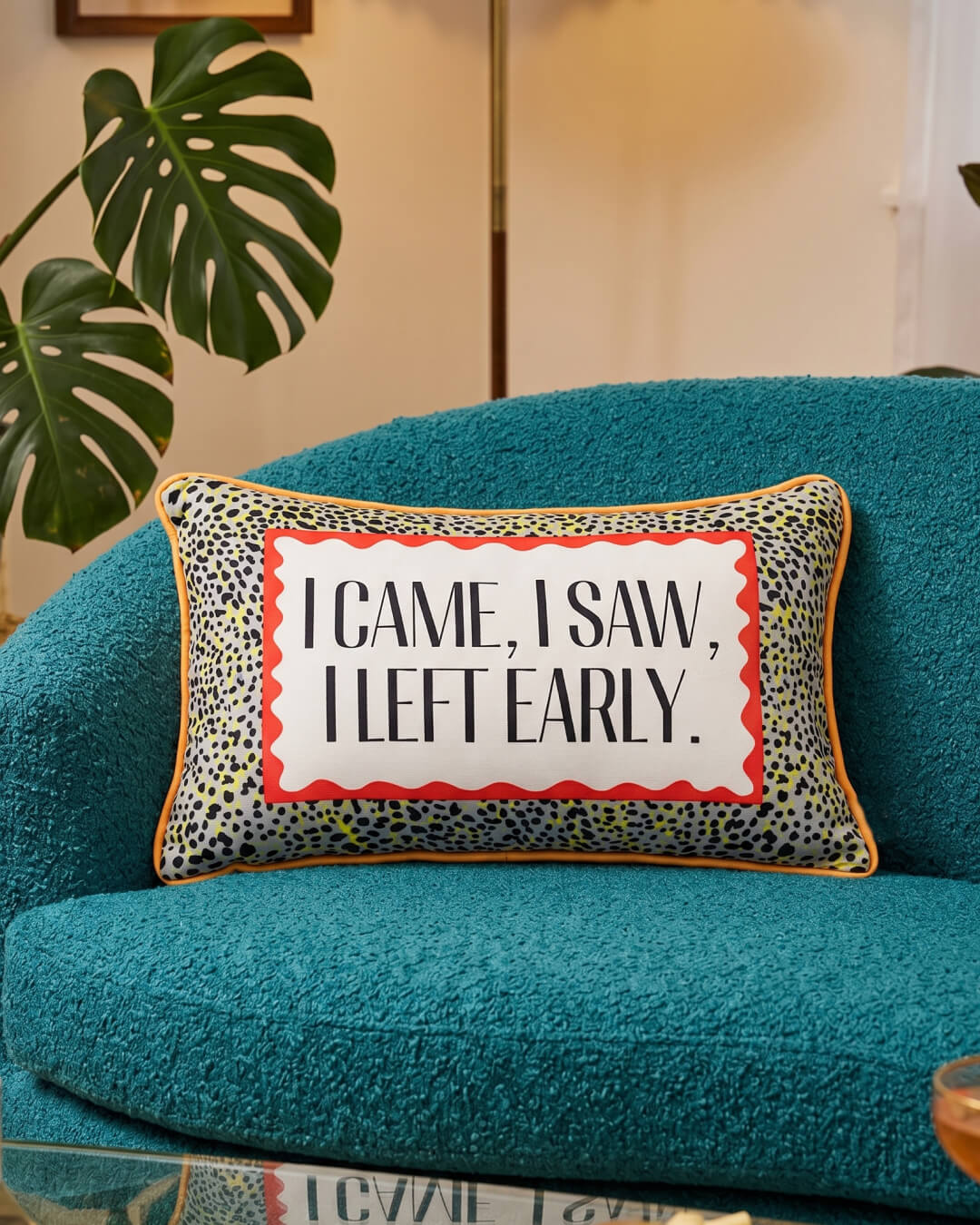i came, i saw, i left early pillow